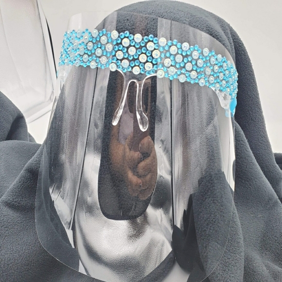 Teal Bling Face Shield